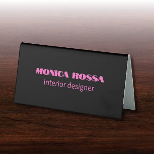 Plaque De Table Professionnel Simple Moderne Neon Rose Noir