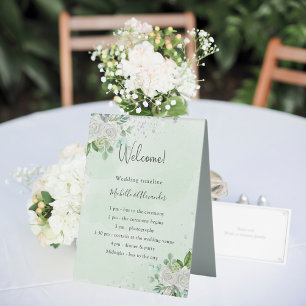 Plaque De Table Programme de chronologie mariage floral eucalyptus