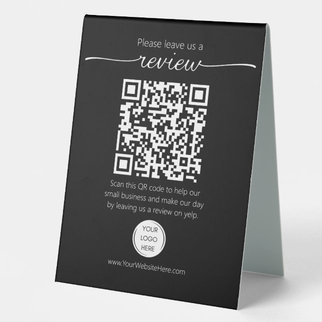 Plaque De Table QR code demande d'examen de la petite entreprise Y (Recto)