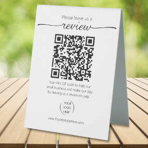 Plaque De Table QR code demande d'examen de la petite entreprise Y