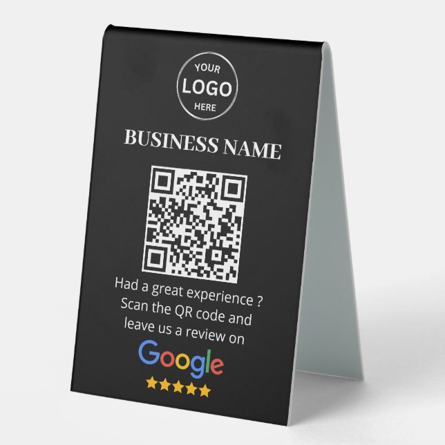 Plaque De Table Qr Code Google Avis de l'entreprise (Recto)