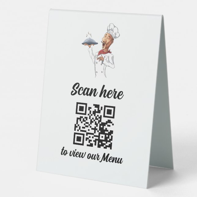 Plaque De Table QR Code pour le menu restaurant (Verso)