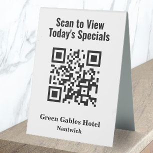 Plaque De Table QR Code pour le menu Spécial du restaurant