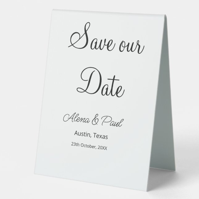 Plaque De Table QR Enregistrer notre date ajouter photoname date n (Recto)