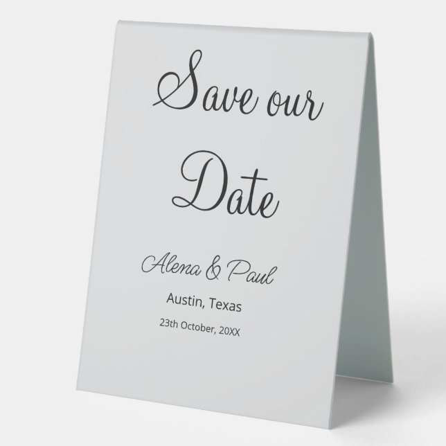 Plaque De Table QR Enregistrer notre date ajouter photoname date n (Recto)