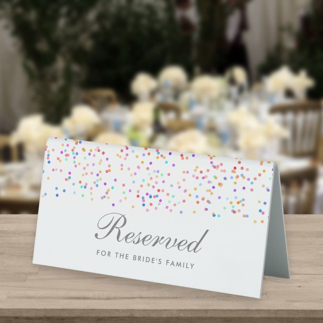 Plaque De Table Rainbow Confetti Mariage photo réservé (Créateur téléchargé)