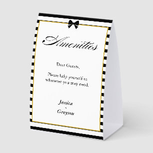 Plaque De Table Rayures noires et blanches Accessoires de mariage 