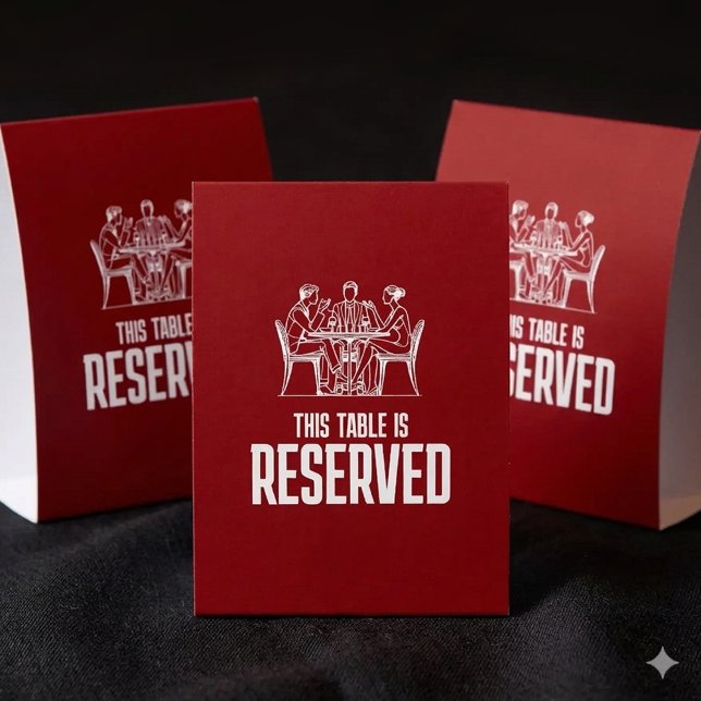 Plaque De Table Réservation de Table à Forte Impact (High-Impact Restaurant This Table is Reserved Paper Table Tent Signs Cover Photo)