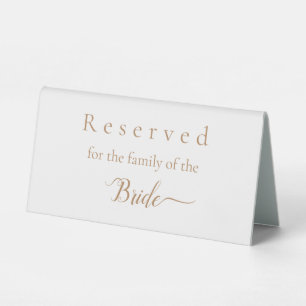 Plaque De Table Réservé à la famille de la mariée