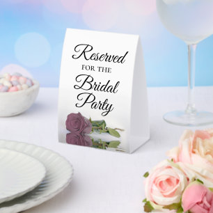 Plaque De Table Réservé pour la Rose de la fête nuptiale Dusty Mau