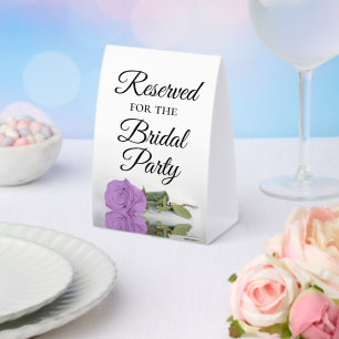 Plaque De Table Réservé pour la Rose de la fête nuptiale Lilac Pur