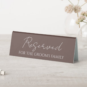 Plaque De Table Réservé pour le Mariage familial de Groom