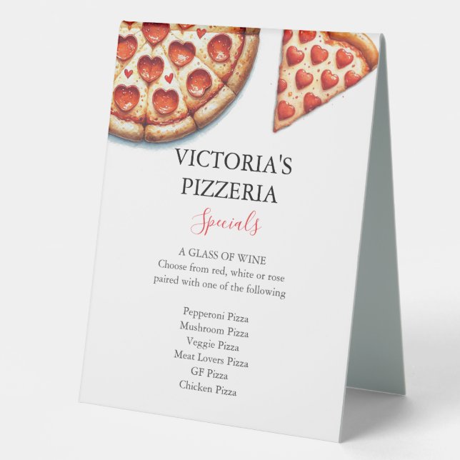 Plaque De Table Restaurants Pizza (Recto)