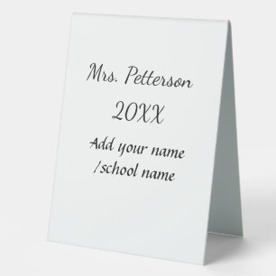 Plaque De Table Retour à l'école ajouter nom de l'enseignant année