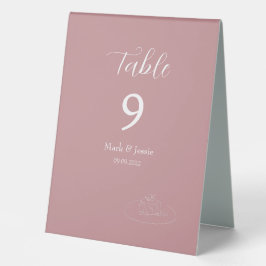 Plaque De Table ROE rose et blanc Mariage simple