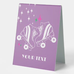 Plaque De Table Roller Skates Patinage Lilac fête d'anniversaire