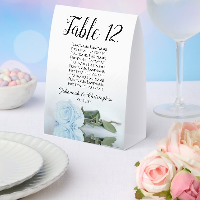 Plaque De Table Rose bleu pâle Numéro de Mariage Tableau de sièges (Insitu (mariage))