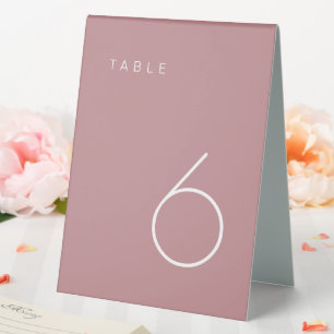 Plaque De Table Rose minimaliste moderne Dusty & Numéro de table b