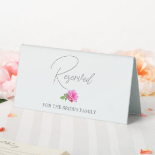 Plaque De Table Rose Rose Classique Mariage Minimaliste Réservé