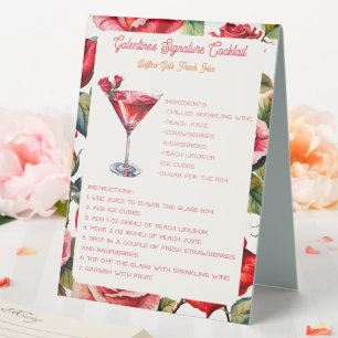 Plaque De Table Rosey Galentine's Day Fizz Signature Cocktail