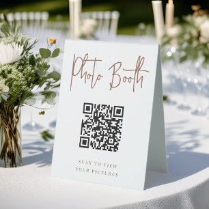 Plaque De Table Rouille   Botte photo moderne manuscrite QR Code