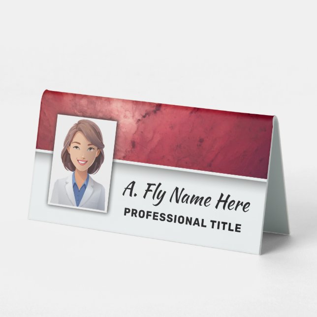 Plaque De Table Ruby Red Stone Professional Nom photo Logo (Recto)