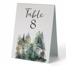 Russe Watercolor Numéro de la table