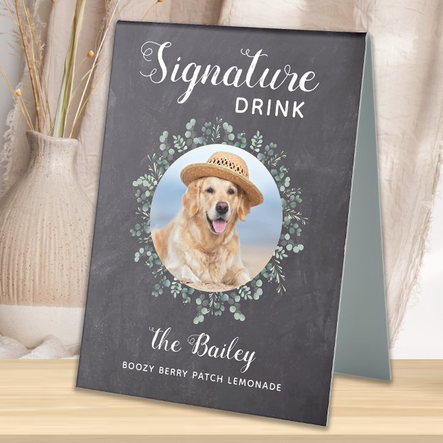 Plaque De Table Rustic Pet Mariage Signature Boire Barre de chien  (Créateur téléchargé)