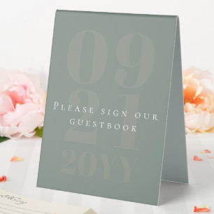 Plaque De Table Sage Green Minimaliste Gras Type Mariage