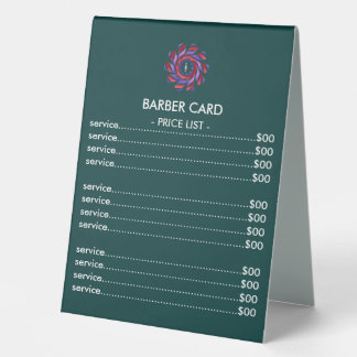 Plaque De Table Salon de coiffure liste de prix de l'or noir menu 