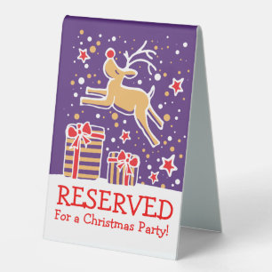 Plaque De Table Saut de rennes de Noël signalisation réservée