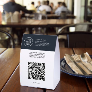 Plaque De Table Scan de code QR Logo d'entreprise sans contact