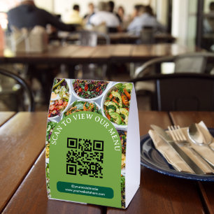 Plaque De Table Scan de restaurant vert pour photo de menu et code