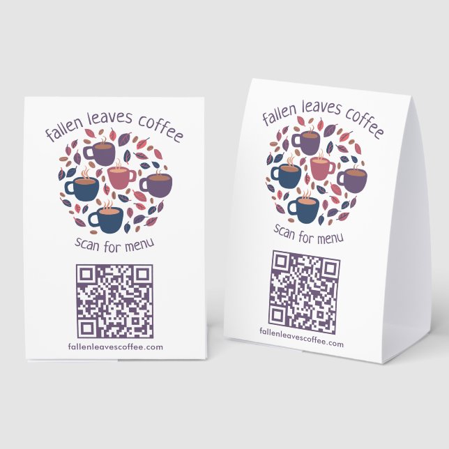 Plaque De Table SCANNEZ LE CODE QR MENU Café Espresso (Recto/verso)