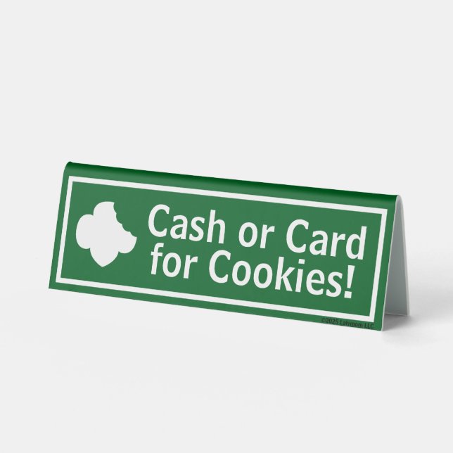 Plaque De Table Scoutisme - Espèces ou carte pour les cookies (Recto)