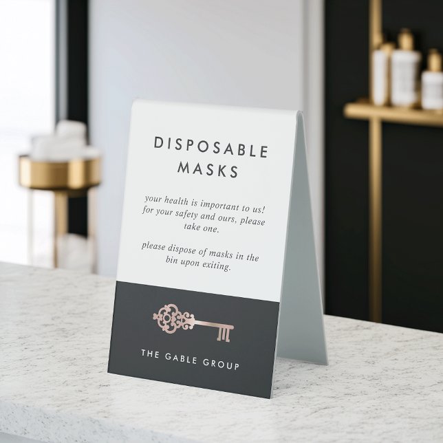 Plaque De Table Sécurité Des Vols Immobiliers Portez Un Masque (Créateur téléchargé)