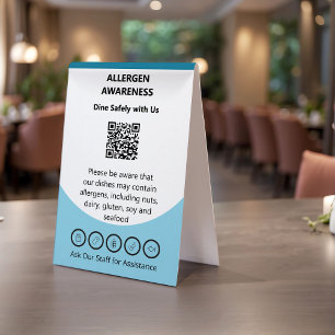 Plaque De Table Sensibilisation verticale personnalisée aux allerg