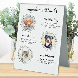 Plaque De Table Signature Boissons Personnalisé 3 Photo Mariage po