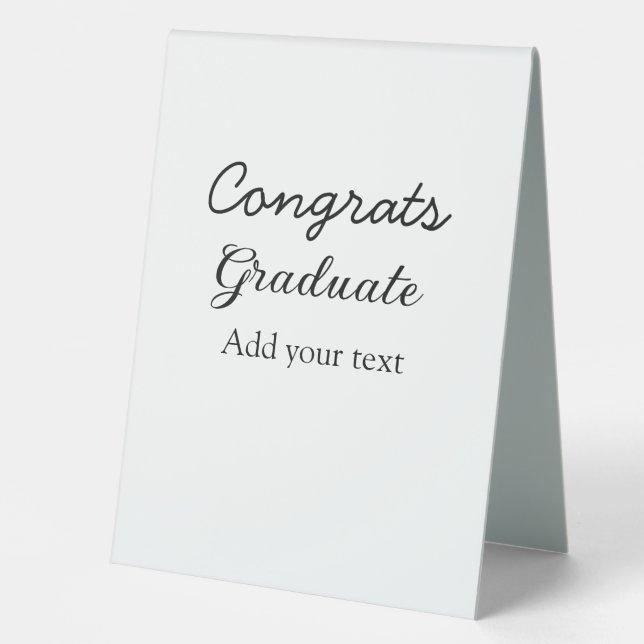 Plaque De Table Simple congratulation graduation add your (Recto)