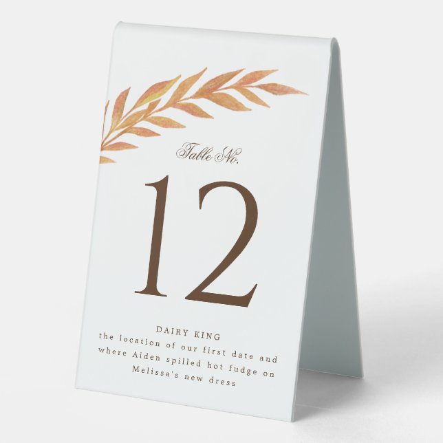 Plaque De Table Simple Orange Branch, événement (Verso)