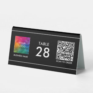 Plaque De Table Simple Scan Me QR Code Business Logo Ici Numéro