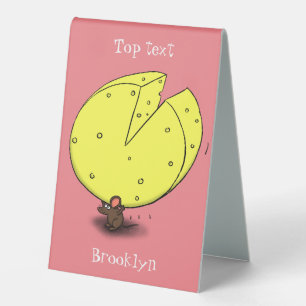Plaque De Table Souris mignonne avec dessin animé au fromage