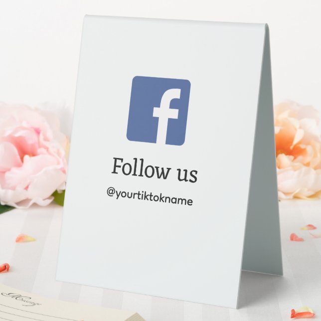 Plaque De Table suivez-nous facebook nom d'utilisateur médias soci (In SItu (Mariage))