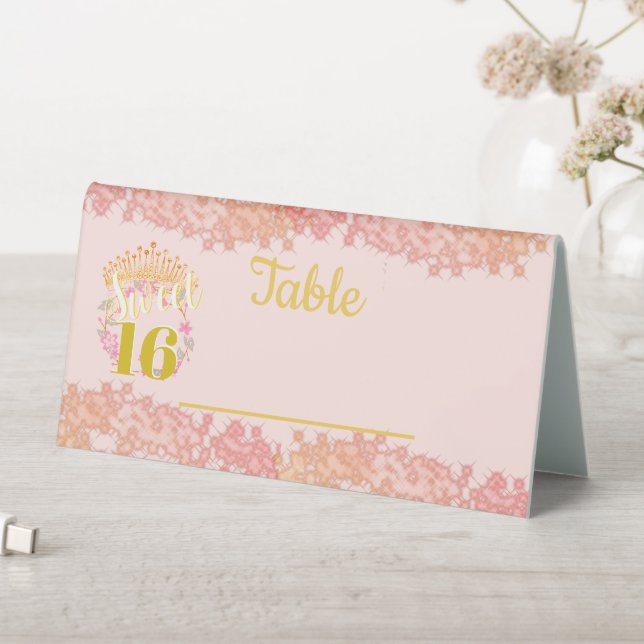 Plaque De Table Sweet sixteen Princess Fairytale (En SItu (Tableau))