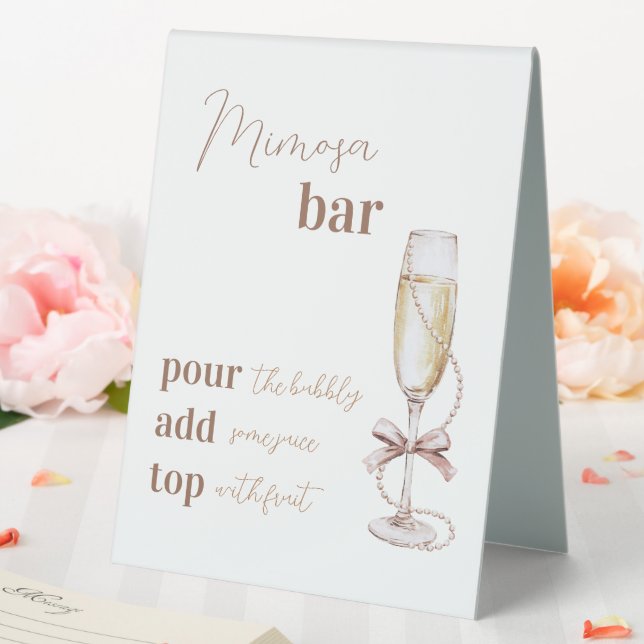 Plaque De Table Symbole Brunch et Bubbly Mimosa Bar 8x10 (In SItu (Mariage))