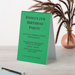 Plaque De Table Symbole de la tente de table d'anniversaire person