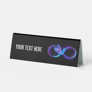 Plaque De Table Symbole de Neon Infinity par Glowing Hummingbird