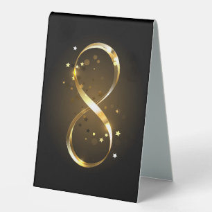 Plaque De Table Symbole d'infini doré