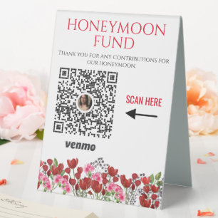 Plaque De Table Symbole du fonds de lune de miel Venmo QR Code