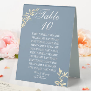 Plaque De Table Symphonie florale intemporelle en Mariage bleu